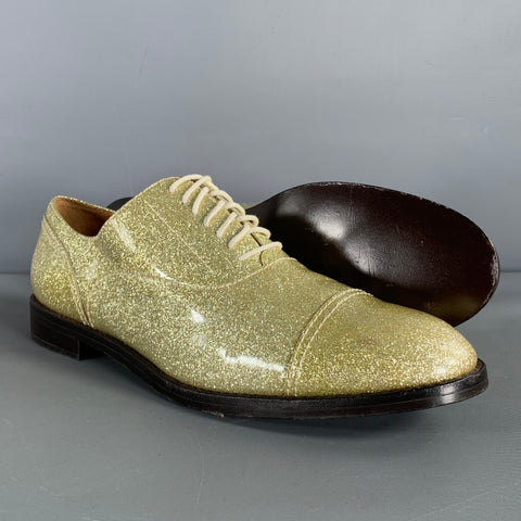 MARC JACOBS Size 10 Gold Leather Metallic Lace Up Laces