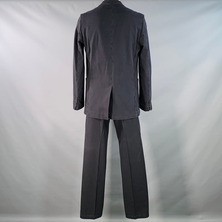 MARTIN MARGIELA Size 44 Navy Checkered Cotton Notch Lapel Suit