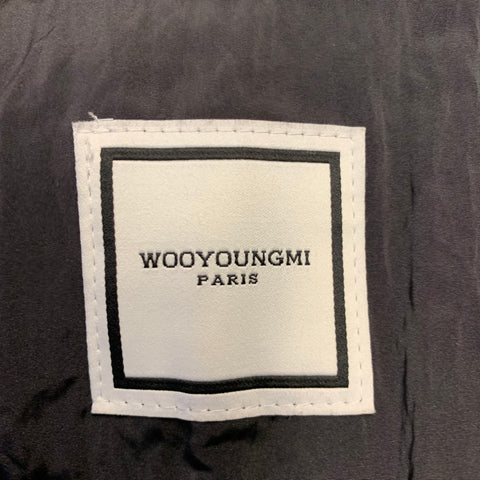 WOOYOUNGMI Size 44 Black Polyester Blend Notch Lapel Sport Coat