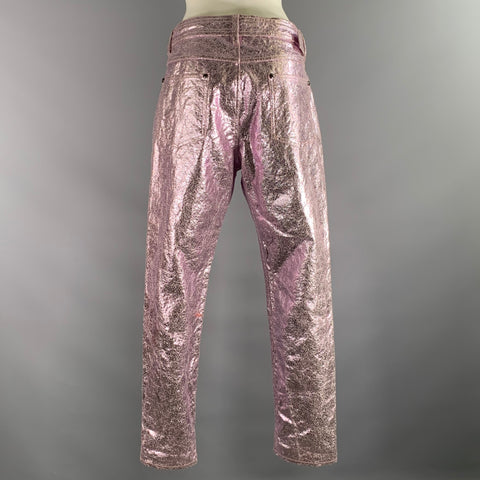 TOM FORD Size M Pink Cotton Blend Metallic Jean Cut Casual Pants