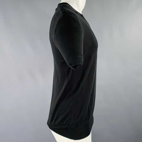 ORLEBAR BROWN Size M Black Knit V-Neck Polo