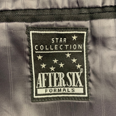 AFTER SIX Size 42 Black Grey Stripe Coattails Tuxedo Jacket