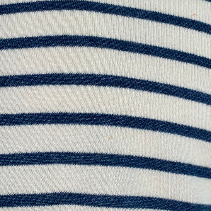TODD SNYDER Size M White Blue Stripe Cotton Crew Neck Pullover