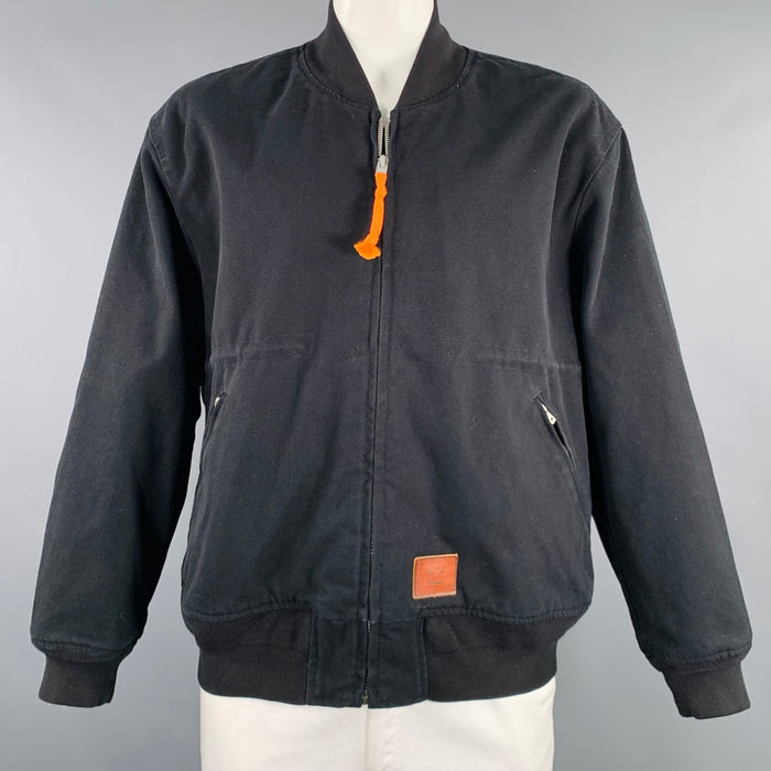ACNE STUDIOS Size L Black Cotton Zip Up Bomber Jacket