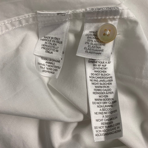 PAUL SMITH Size S White Cotton Blend Long Sleeve Shirt