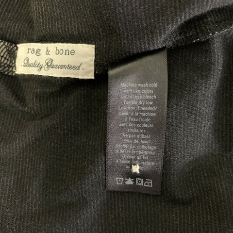 RAG & BONE Size S Black Grey Stripe Cotton Lightweight Polo