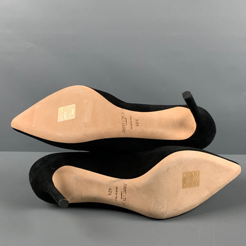 JIMMY CHOO Size 10.5 Black Suede Classic Pumps