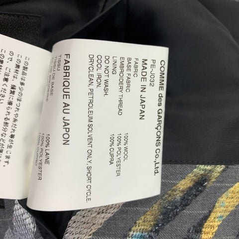 COMME des GARCONS HOMME PLUS Size M Multi-Color Stripe Wool Flared Coat