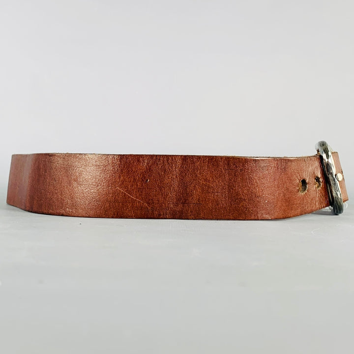 WERKSTATT:MUNCHEN Size 33 Brown Leather Sterling Silver Belt