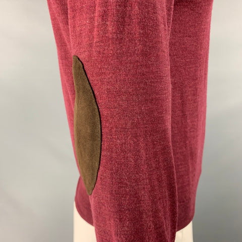 BRUNELLO CUCINELLI Size M Burgundy Wool Cashmere Crew Neck Sweater