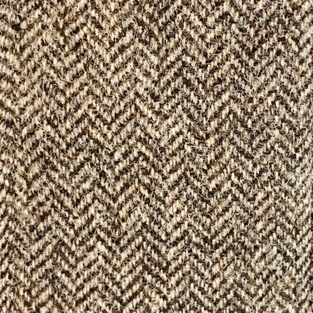 DOLCE & GABBANA Size M Brown Herringbone Tweed Wool Cotton Zip Up Vest