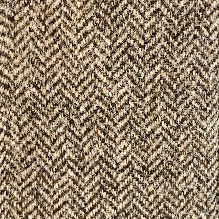 DOLCE & GABBANA Size M Brown Herringbone Tweed Wool Cotton Zip Up Vest
