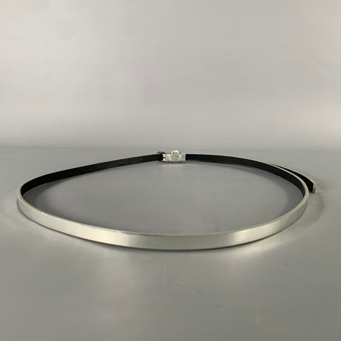 HAIDER ACKERMANN Size S Silver Metallic Leather Belt