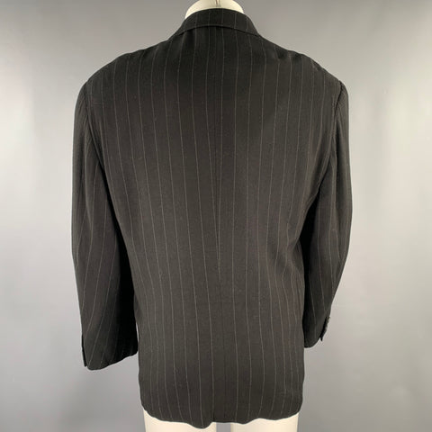 COMME des GARCONS HOMME PLUS Size S Black White Chalkstripe Sport Coat