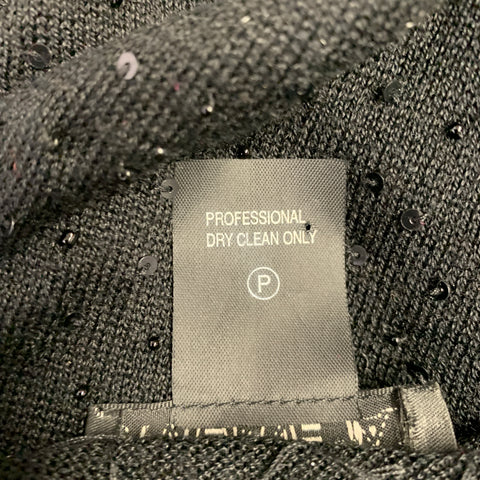 VIVIENNE TAM Taille 2 Pull ras du cou en soie et cachemire noir à sequins