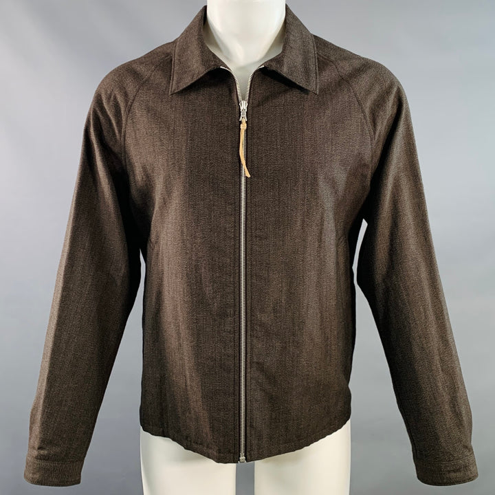 VISVIM Size M Peyton Swing Brown Wool Linen Zip Up Jacket