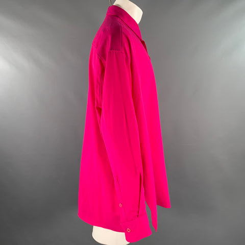 AMI by ALEXANDRE MATTIUSSI Size M Pink Wool Button Up Long Sleeve Shirt