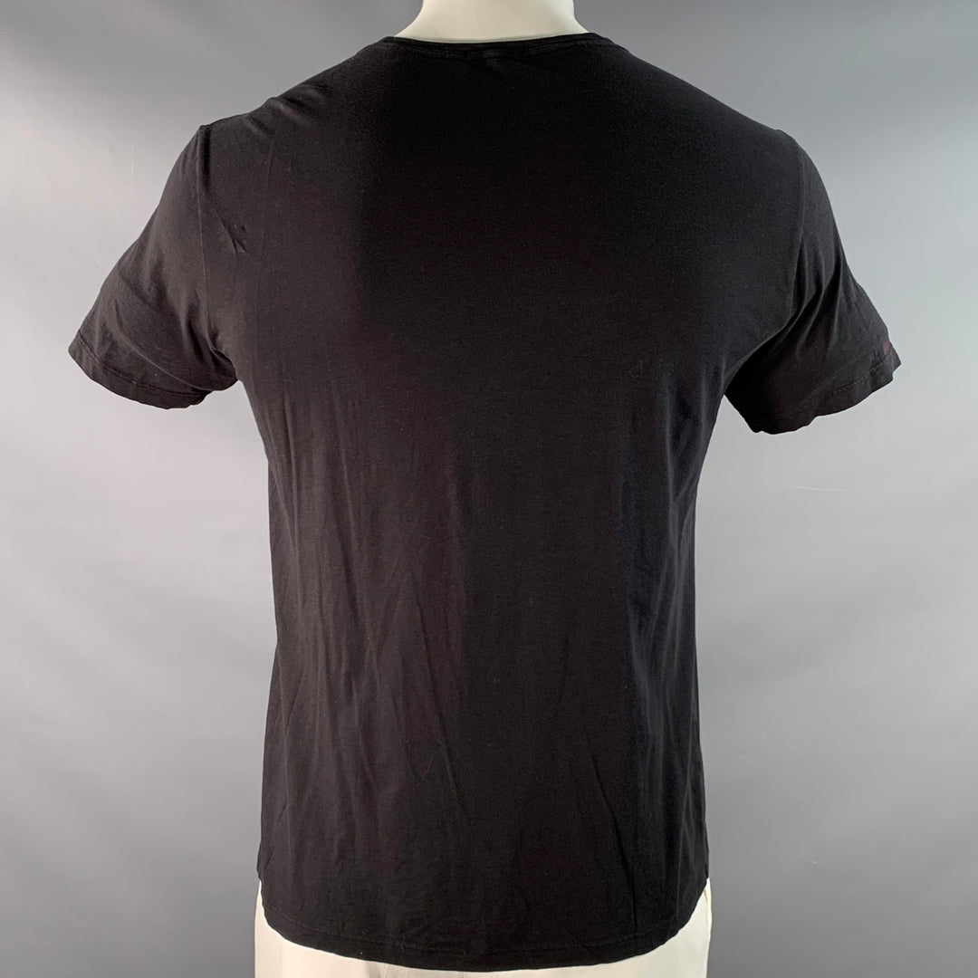 THEORY Size L Black Cotton Blend Short Sleeve T-shirt
