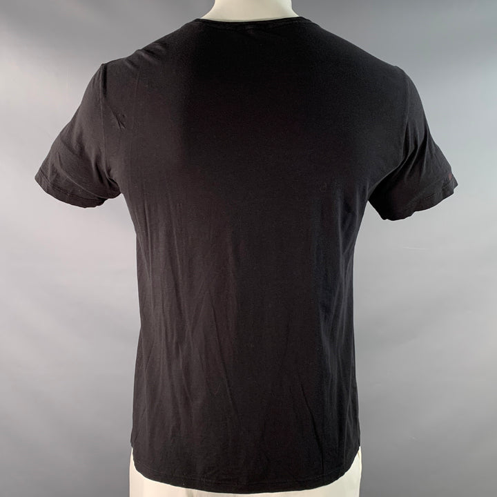 THEORY Size L Black Cotton Blend Short Sleeve T-shirt