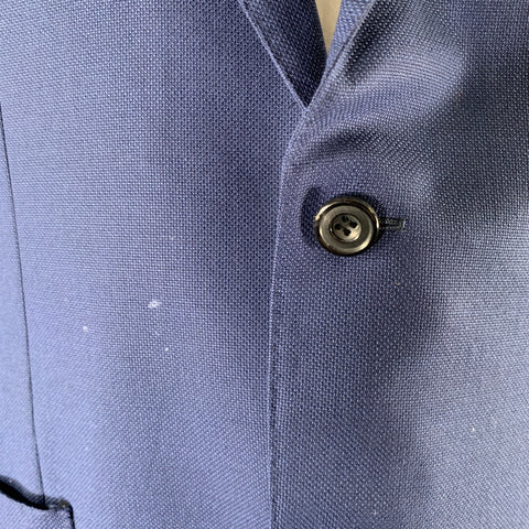 SARTORIO Size 44 Navy Wool Notch Lapel Sport Coat