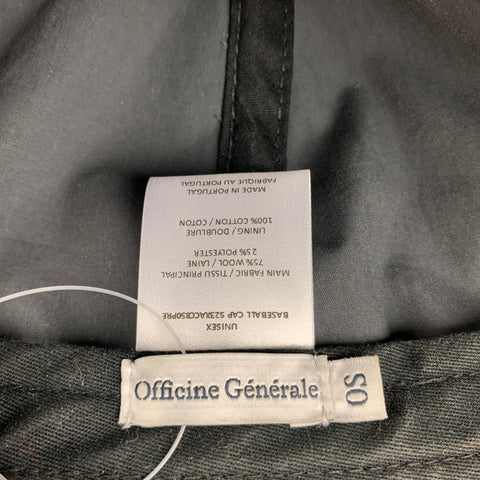 OFFICINE GENERALE One Size Grey Charcoal Solid Wool Polyester Hats