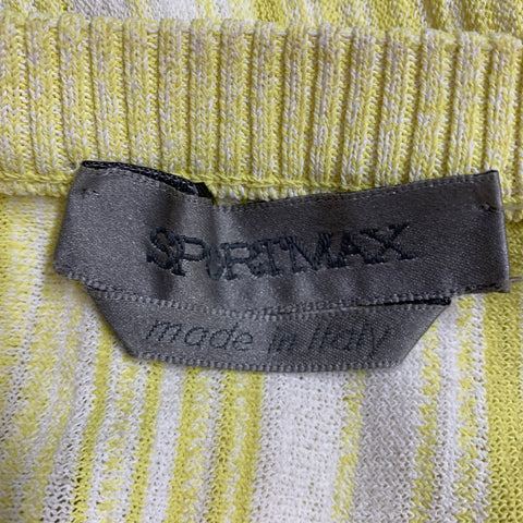 SPORTMAX Size M Yellow Pink Rib Knit Crew Neck Casual Top