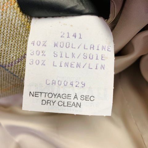 O'CONNELL'S Size 42 Green Sage Window Pane Wool Linen Silk Sport Coat