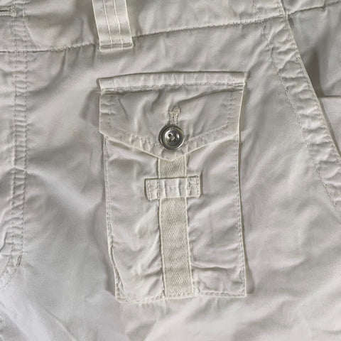 ZEGNA Size 38 White Solid Cotton Cargo Shorts