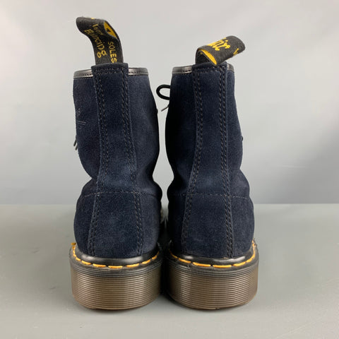 DOC MARTENS Size 9 Navy Suede Lace Up Boots