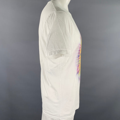 ETRO Size XL White Graphic Cotton Short Sleeve Shirt