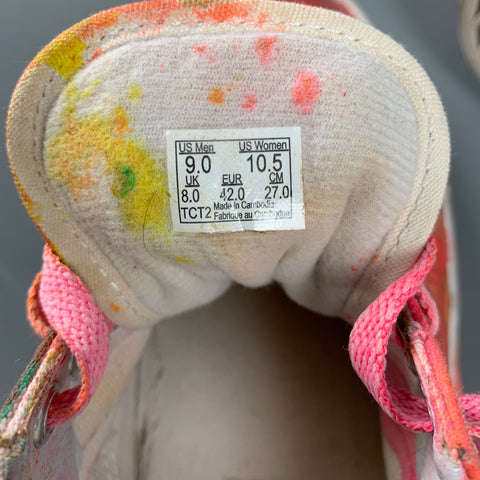 VANS Size 9 Pink Multi-Color Paint Splatter Canvas Sneakers