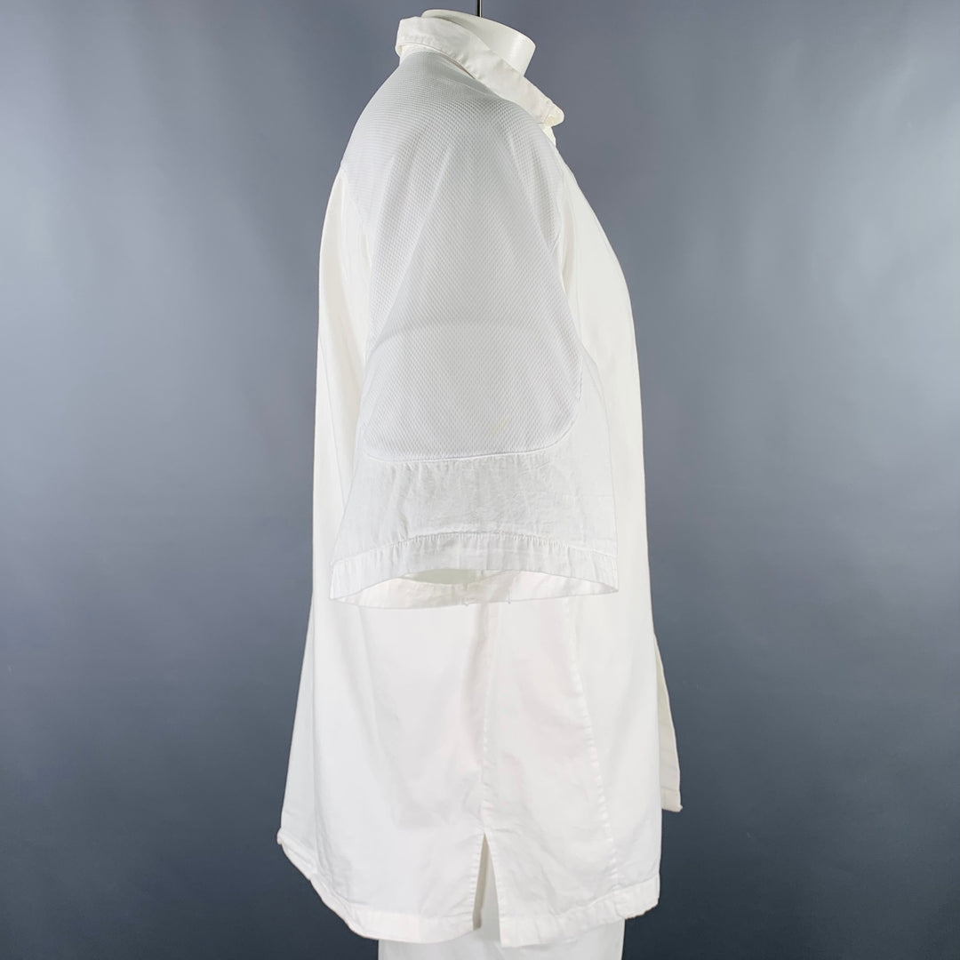D.GNAK by KANG D. One Size White Mixed Fabrics Oversized Long Sleeve Shirt