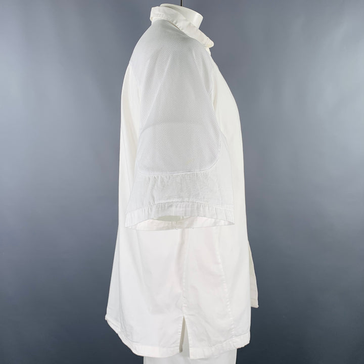 D.GNAK by KANG D. One Size White Mixed Fabrics Oversized Long Sleeve Shirt
