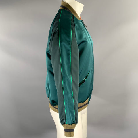 LEVI'S Size XS Green Pink Polyester Reversible Bomber Jacket