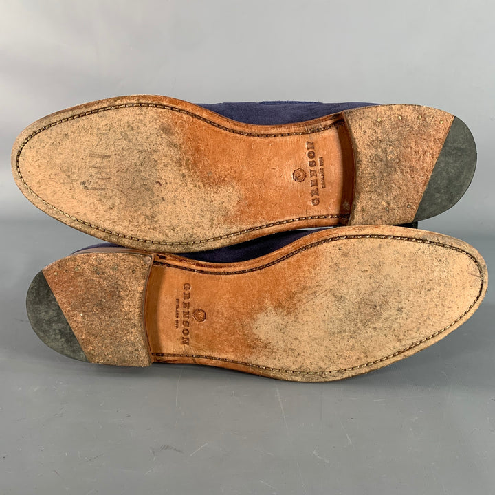 GRENSON Size 12 Scottie Navy Suede Tassel Moccasin Loafer