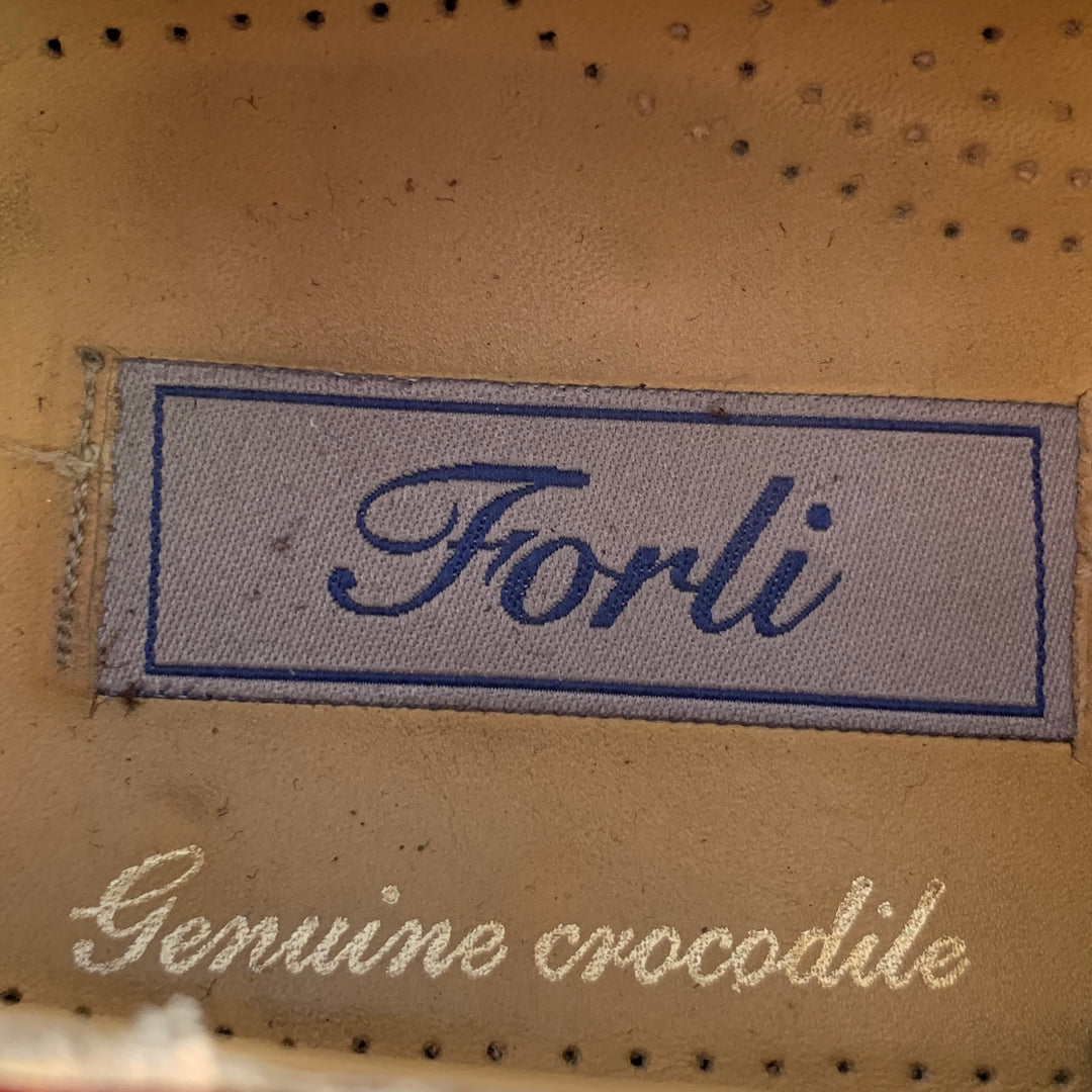 FORLI Size 10 Brown Tan Cap Toe Lace-Up Shoes