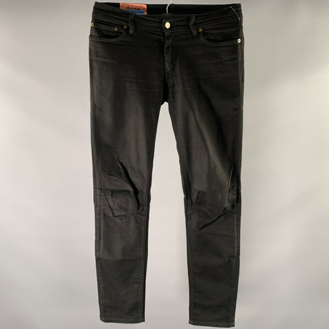 ACNE Size 31 Black Cotton Slim Fit Jeans