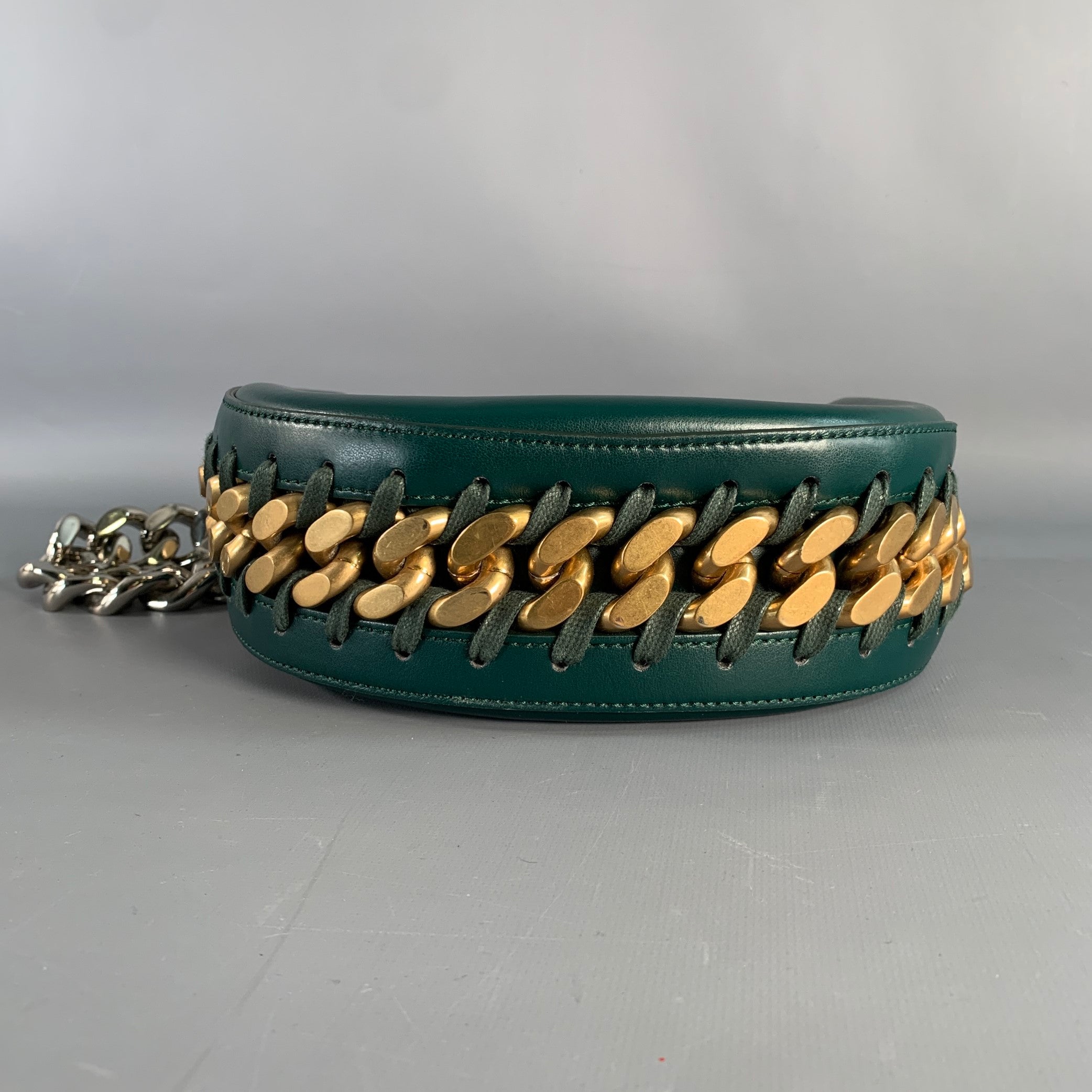 STELLA McCARTNEY Green Faux Leather Chain Strap Handbag – Sui