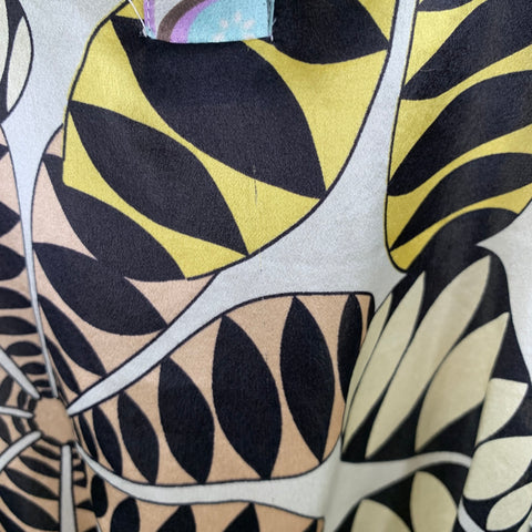 CUSTO BARCELONA Size 4 Yellow Multi Color Silk Abstract Floral Casual Top