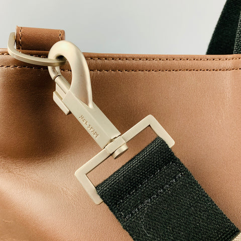 JACK SPADE Brown Black Two Tone Leather Tote Bags