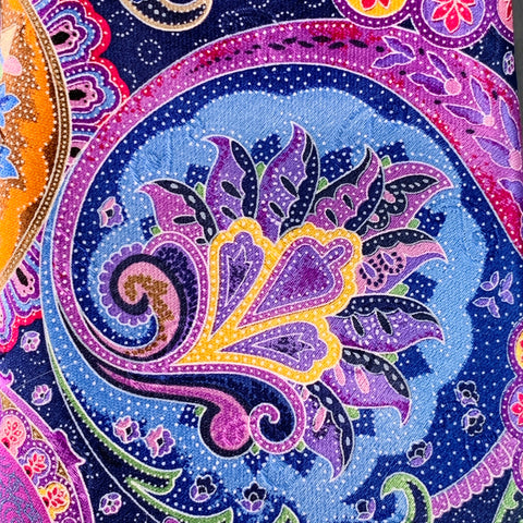 ERMENEGILDO ZEGNA Purple Multi Color Abstract Floral Silk Satin Tie