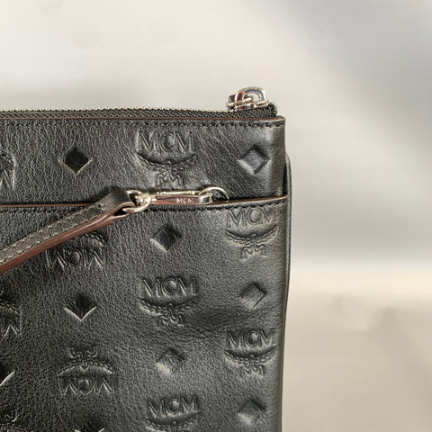 MCM Black MYZ9SKM42BK001 Monogram Leather Cross Body Bags