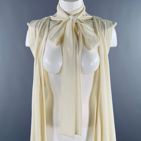 MARIANO TOLEDO One Size Cream Draped Belted Vest