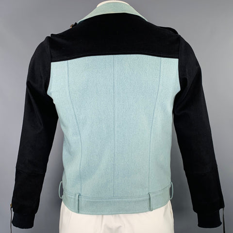 PROJECT WHITE ELEPHANT Size XL Black Blue Cotton Blend Jacket