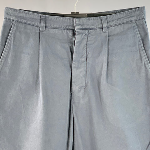AMI by ALEXANDRE MATTIUSSI Size M Blue Cotton Pleated Button Fly Casual Pants