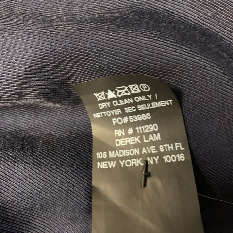 DEREK LAM Size 8 Navy Wool Button Up Coat