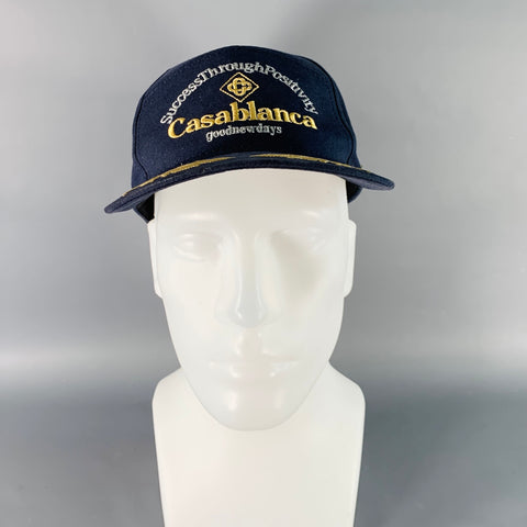 Casquette de baseball CASABLANCA en coton brodé marine, or et argent, taille S