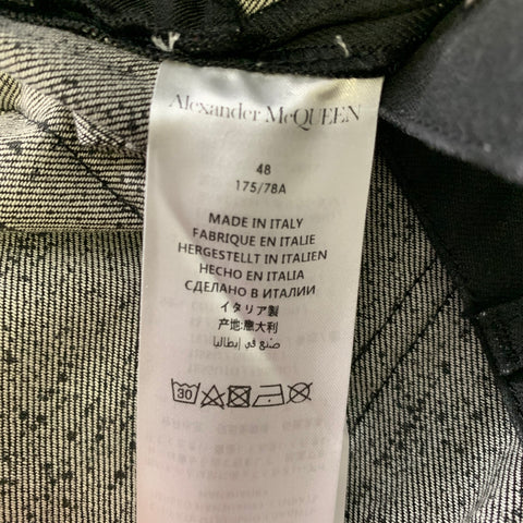 ALEXANDER MCQUEEN Size 32 Studded Black Denin Jeans