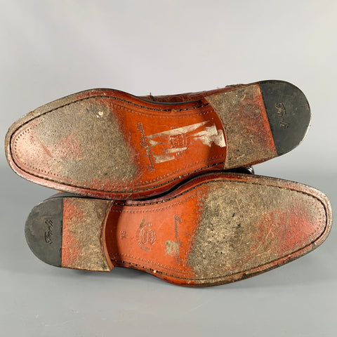 FORLI Size 10 Brown Tan Cap Toe Lace-Up Shoes