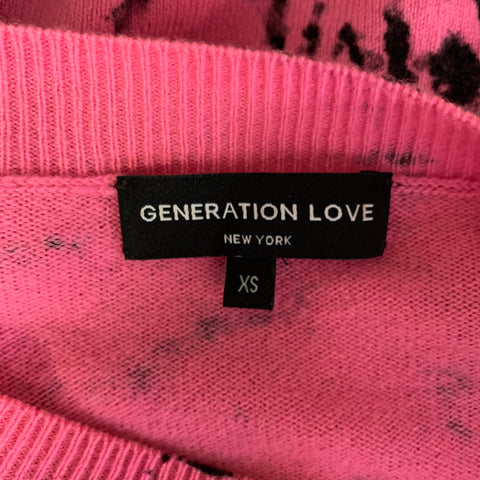 GENERATION LOVE Size XS Pink Black Wool Cashmere Dyed Sweater Womens